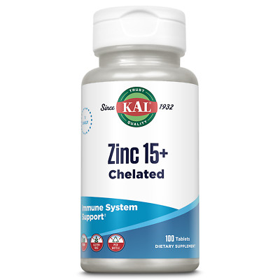 KAL Zinc 15+ Chelated 15mg 100ct