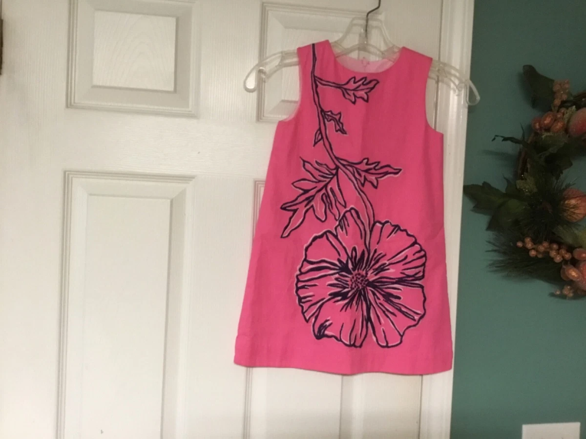 Lilly Pulitzer Girls POPPY RAZZIE Pink Shift Dress Size 5 CON46
