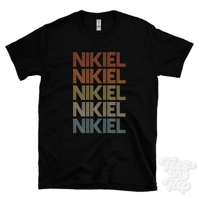 NIKIEL REPEATED RETRO STYLE T-SHIRT mens & womens novelty cool name gift