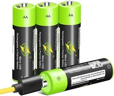 Usb Rechargeable Aa Lithium Batteries 1200Mah Eco Friendly No Memory Effect