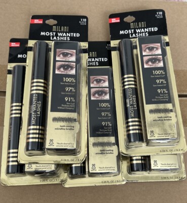 5  Packs Milani Most Wanted Lashes Lavish Lift & Curl Mascara ~ 110 Black New