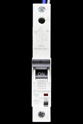 MK ELECTRIC MK 10 AMP CURVE C 6kA 30mA RCBO TYPE AC SENTRY 8933S 08933S