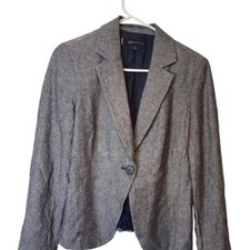 Ann Klein blue linen blazer size 6