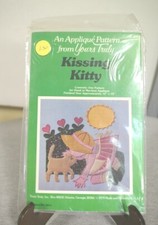 NEW 1979 Yours Truly Machine Applique Pattern "Kissing Kitty" #3011 USA Made