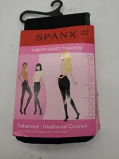 Spanx Tight End Tights Pattern heathered Body Shaping Gray black Tights Size D