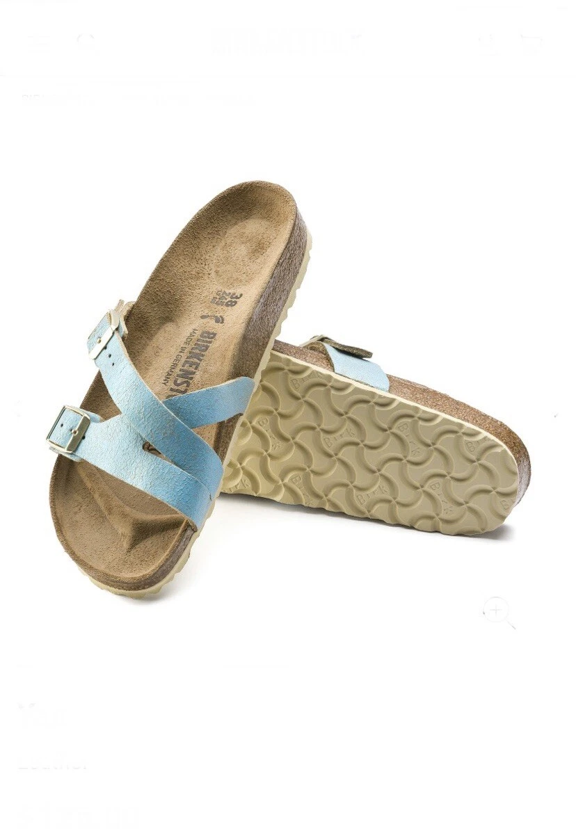 Birkenstock arizona washed metallic best sale aqua