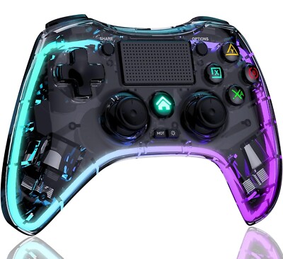 Wireless Controller Für PS-4, LED RGB Game Controller Kompatibel Mit Ps-4/Slim/P