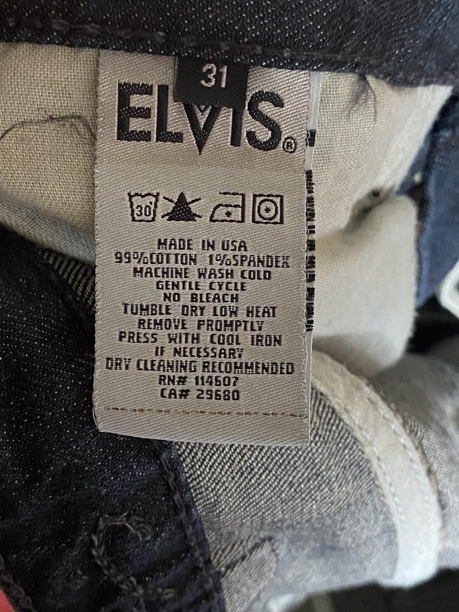 ELVIS JEANS 　31×35 Elvis Women's Dark Blue Size 31 X 32.5 Denim Jeans Flap