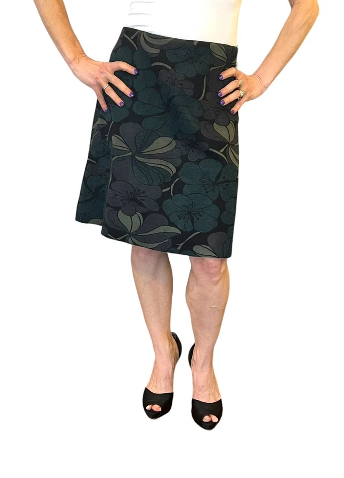 MARNI MADE IN ITALY GREEN MULTI EARTH TONES FLORAL FLARE MINI SKIRT 42 M - Image 2 of 4