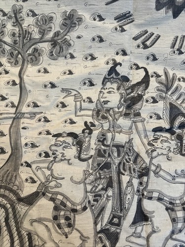 Antique BHIMA SWARGA Balinese KAMASAN Painting, 35*21 Garuda, Bali Art - Picture 8 of 13