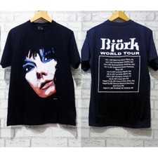 BJORK - World Tour Graphic 2 Side Black Unisex Tshirt S-5XL WA0024