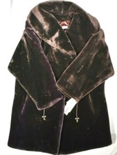 Vintage Donnybrook 80's Faux Fur Coat Jacket Dark Brown Made In Usa M Medium Nwt