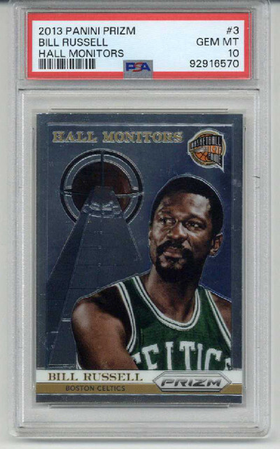 2013 PANINI PRIZM HALL MONITORS #3 BILL RUSSELL CARD CELTICS PSA 10 LOW POP RARE