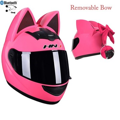 Bluetooth Motorcycle Helmets Motorbike Bow Scooter Full Face Helmet Crash DOT