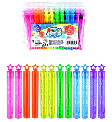 12 Neon Luftpolsterröhrchen Stern Topper - Party Tasche Füllung Kinder Hochzeit Gastgeschenke