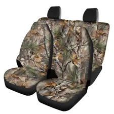 Car Seat Covers Set of 4 Universal Auto Front Seats Camo Hunting Forest