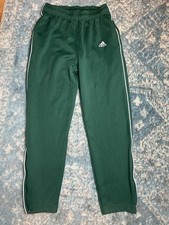 Vintage Adidas Track Pants Green Size Small 90 s Y2K Single Stripe White