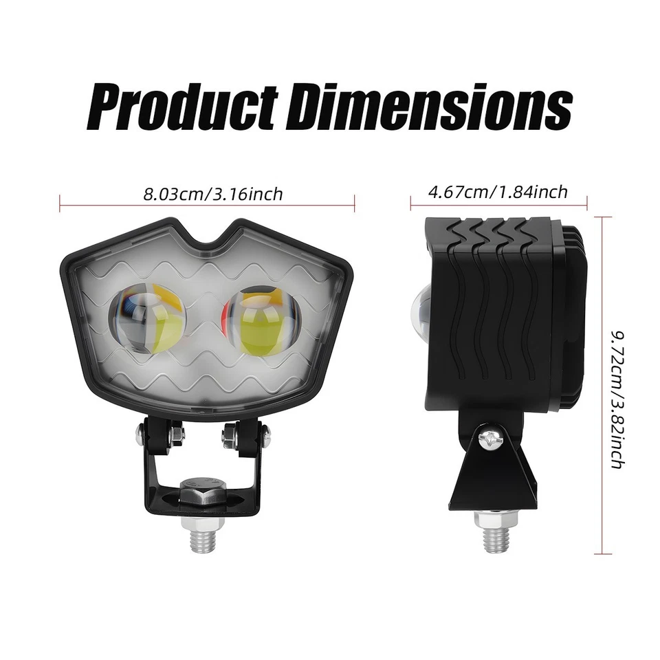 Motorcycle LED Auxiliary Headlight Spotlights Compatible with Scooter Fog Lamp - Image 4 of 4