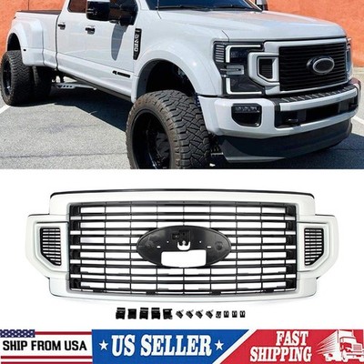Oxford White Front Bumper Grille Fit 2020-2022 Ford Super Duty F-250 F-350 F-450