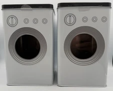 Lot of 2 Washer Pod Tin Storage Containers 9”x5” Ankyo