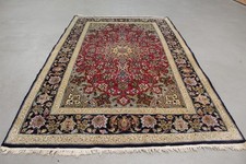 Antik handgeknüpfter Orient wolle Seide auf Seide Teppich 175 x 108 cm perfekt