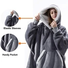 IvyH Blanket Hoodie,One Size Fits All,Gray Super Soft & Warm Oversized Sweatshir