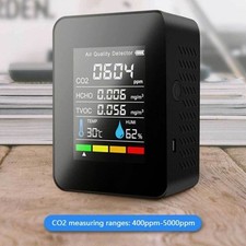 Carbon Dioxide Detector, 5-in-1 Air Quality Detector Indoor CO2 Meter Digital.
