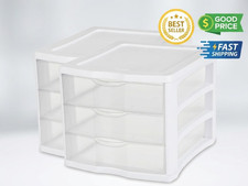 2 Pack 3 Drawer Storage Unit Clear Plastic Desktop Countertop Organizer