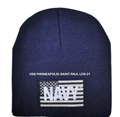 USS MINNEAPOLIS-ST PAUL LCS-21 *SKULL CAP/HAT EMBROIDERED. NAVY OFFICIAL LICENSE