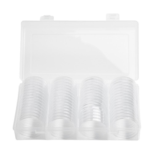 40mm Transparenter Runder Kunststoff Münzkapsel Behälter Leere Aufbewahrungsbox - Bild 2 von 12