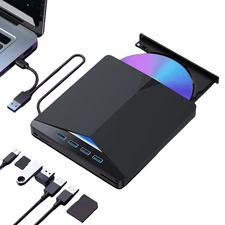 7 in 1 USB3.0 Type-C External Mobile Drive CD DVD Burner Plug-And-Play Slim for 