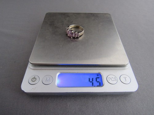 ANILLO AMATISTA GRADUADA VINTAGE CNA CORTE ESMERALDA ESTERLINA - Imagen 5 de 5