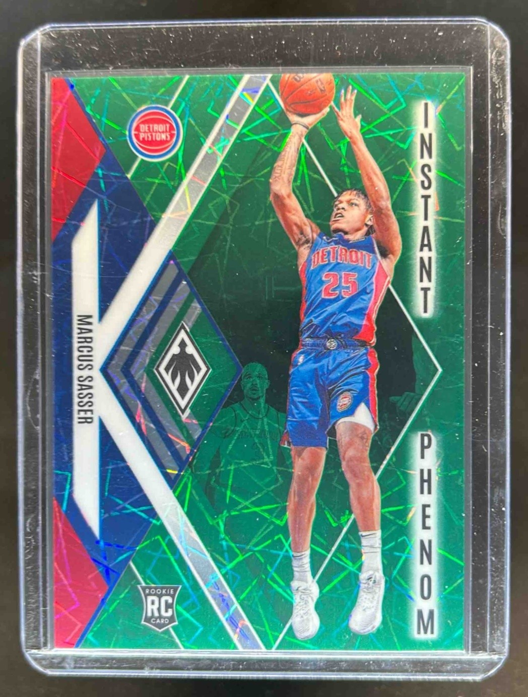 2023-24 Phoenix Marcus Sasser Instant Phenom RC Green Lazer #95/175 Pistons
