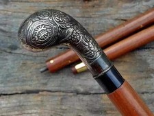 Men's Vintage Walking Cane Wooden Walking Stick Antique Brass Designer Handle