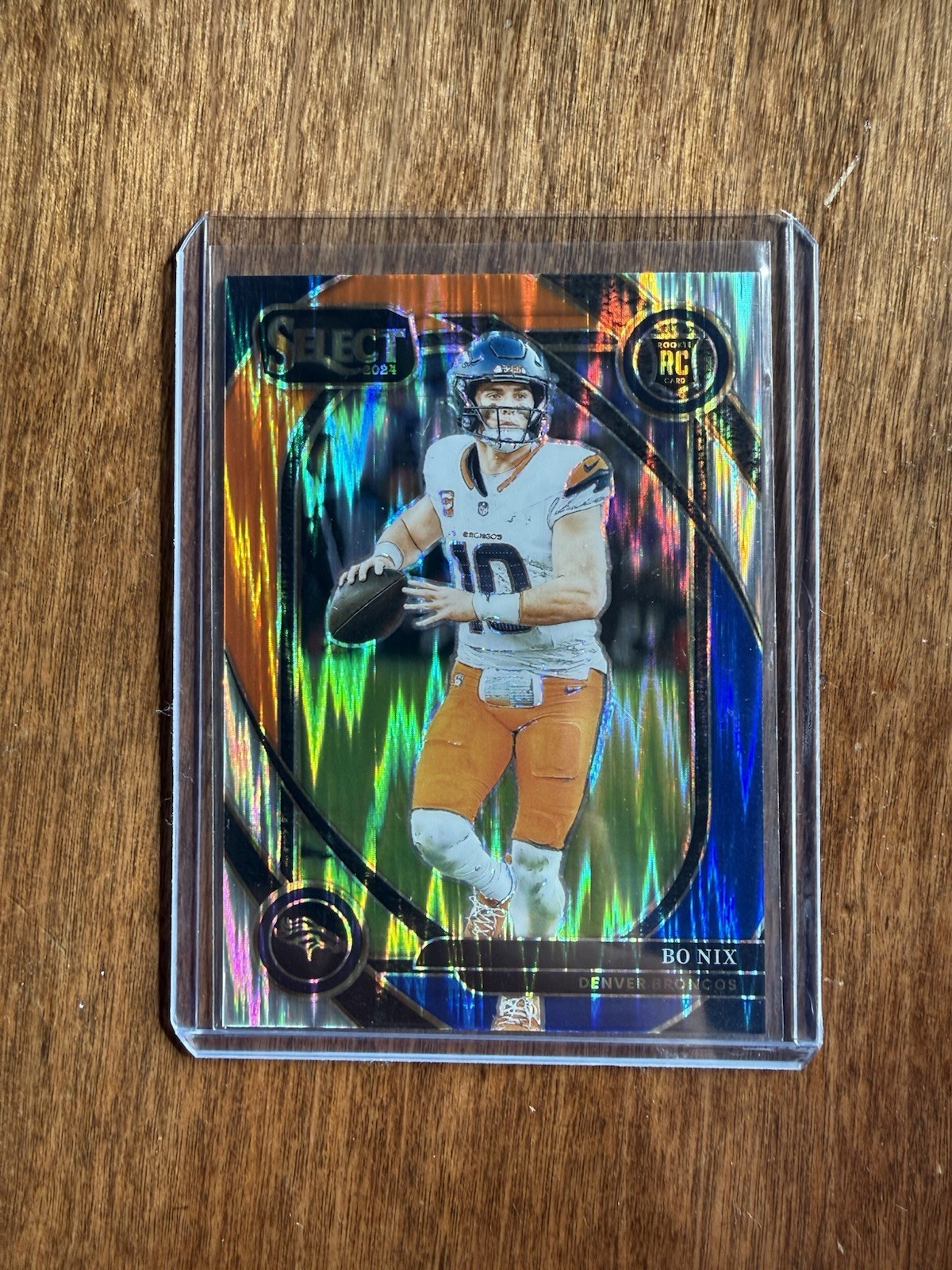 2024 Panini Select - Club Bo Nix #30 Blue & Orange Shock Prizm (RC) RARE /35