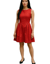 CUE IN THE CITY Dress Size 8 Fit & Flare Cherry Red Corporate Work Party