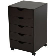 5 Drawer Filing Cabinet Home Office Mobile for Paper, Accessories Brown