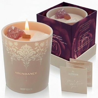 Luxury Crystal Candle for Women - Velvet Rose & Patchouli Scented Aromatherap...
