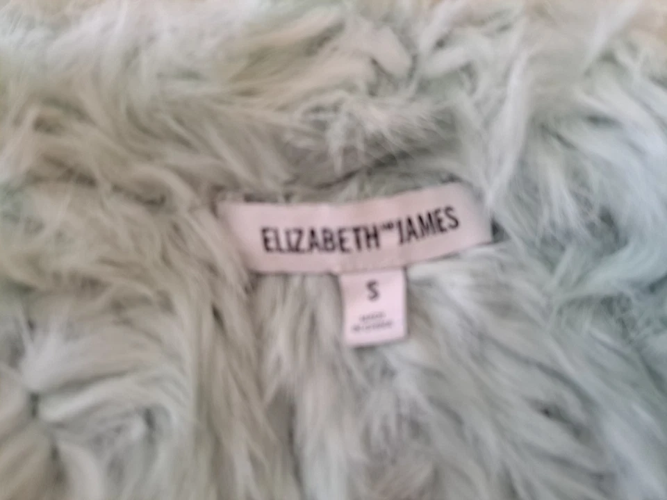 ELIZABETH AND JAMES кроличий мех с капюшоном Куртка Пальто S новом море синий зеленый - Изображение 3 из 4