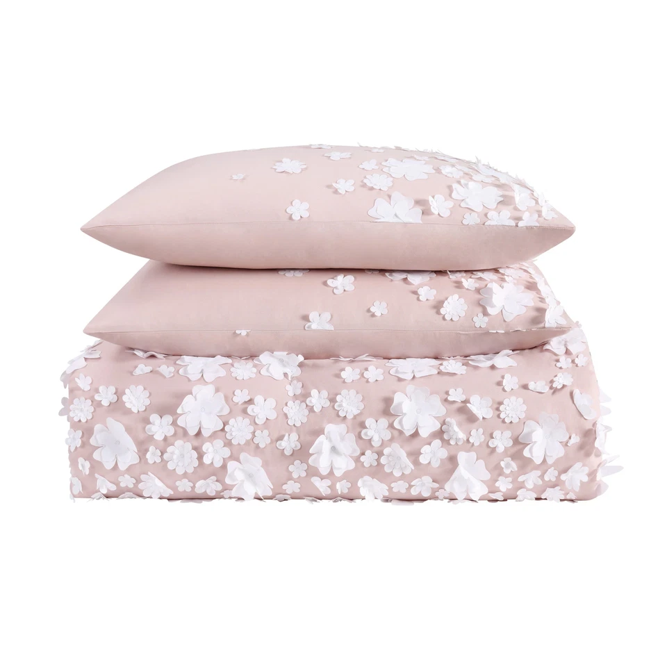 Juego de funda nórdica Silver Orchid Perkins 3 piezas flores rosa completo - Queen Foto 4 de 4