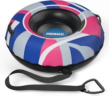 Inflatable Snow Tube Sled - Snow Tubes for Sledding Heavy Duty with Premium Canv