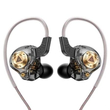 Wired Gaming Headphones IEM Earphones with 1DD，QKZ ENZO in Ear Monitor, BLACK 