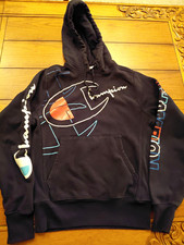 Champion Reverse Weave Men s Black Pullover Hoodie S Graphic Logo 211