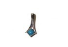 925 sterling silver fancy turquoise gemstone pendant 1.9g estate vintage — photo 3