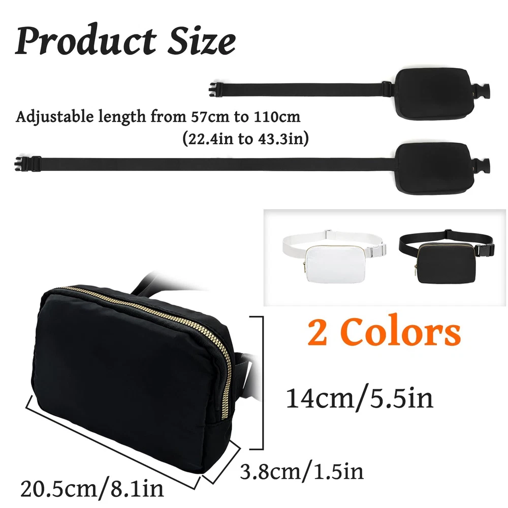 Belt Bag Nylon Crossbody Bag Crossbody Bags for Women Waterproof Fanny Pack f...