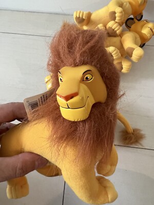 Disney Vintage Lion King Adult And Cub Simba Vinyl Mini Plush Applause Rare Mint