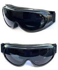 MOTORCYCLE PADDED GOGGLES FIT OVER PRESCRIPTION GLASSES SIDE VENTS ADJUST STRAP