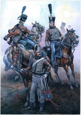 PLAQUE MÉTAL guerre bataille empire napoléon  cavalerie   30 X 20 CM