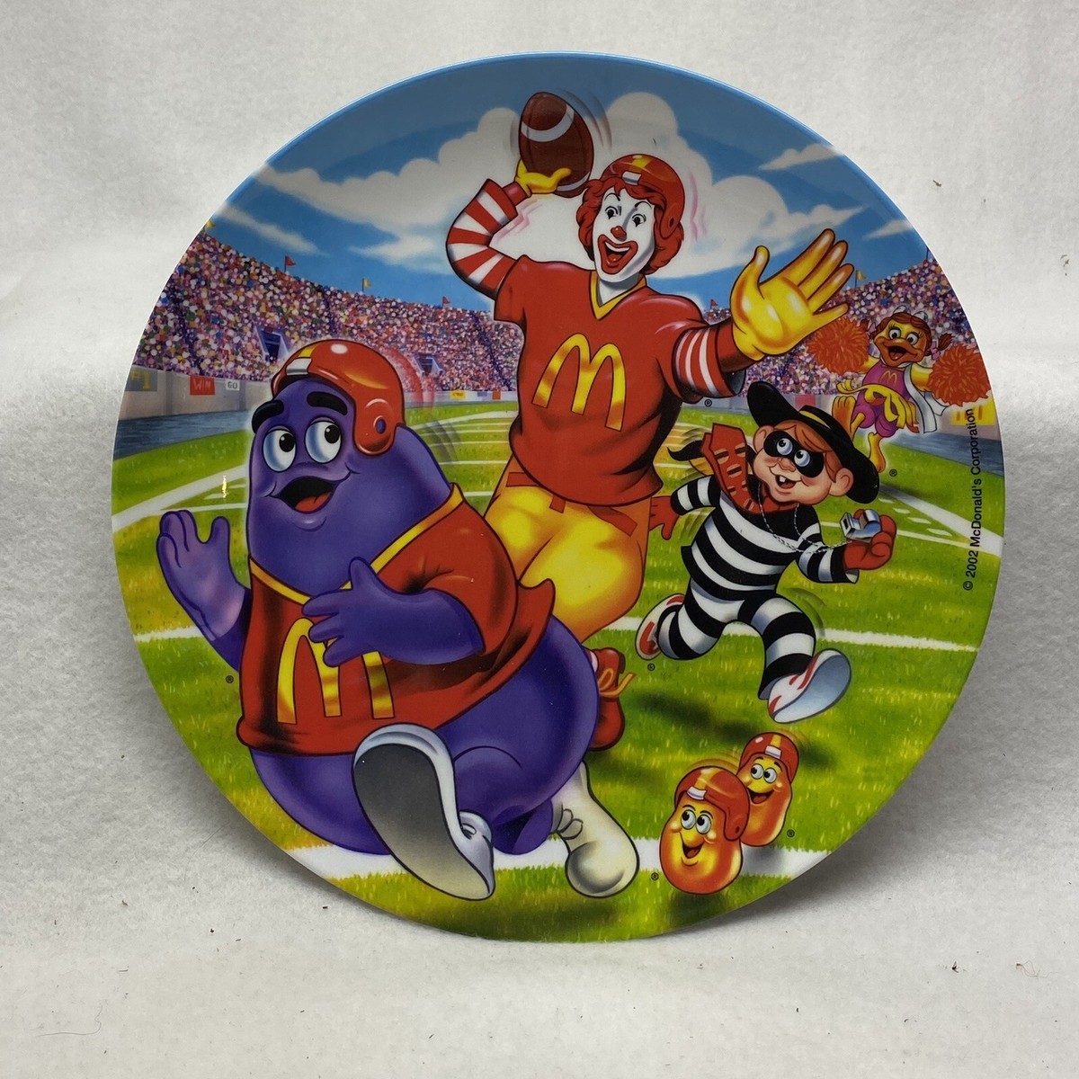 Ronald Mcdonald Football Plate With Grimace And Hamburgler 9.5