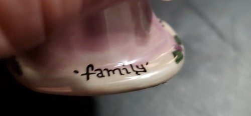Heather Goldminc Familie Engel 3,5" Ornament lila Weihnachten blauer Himmel Tonarbeiten - Bild 6 von 7